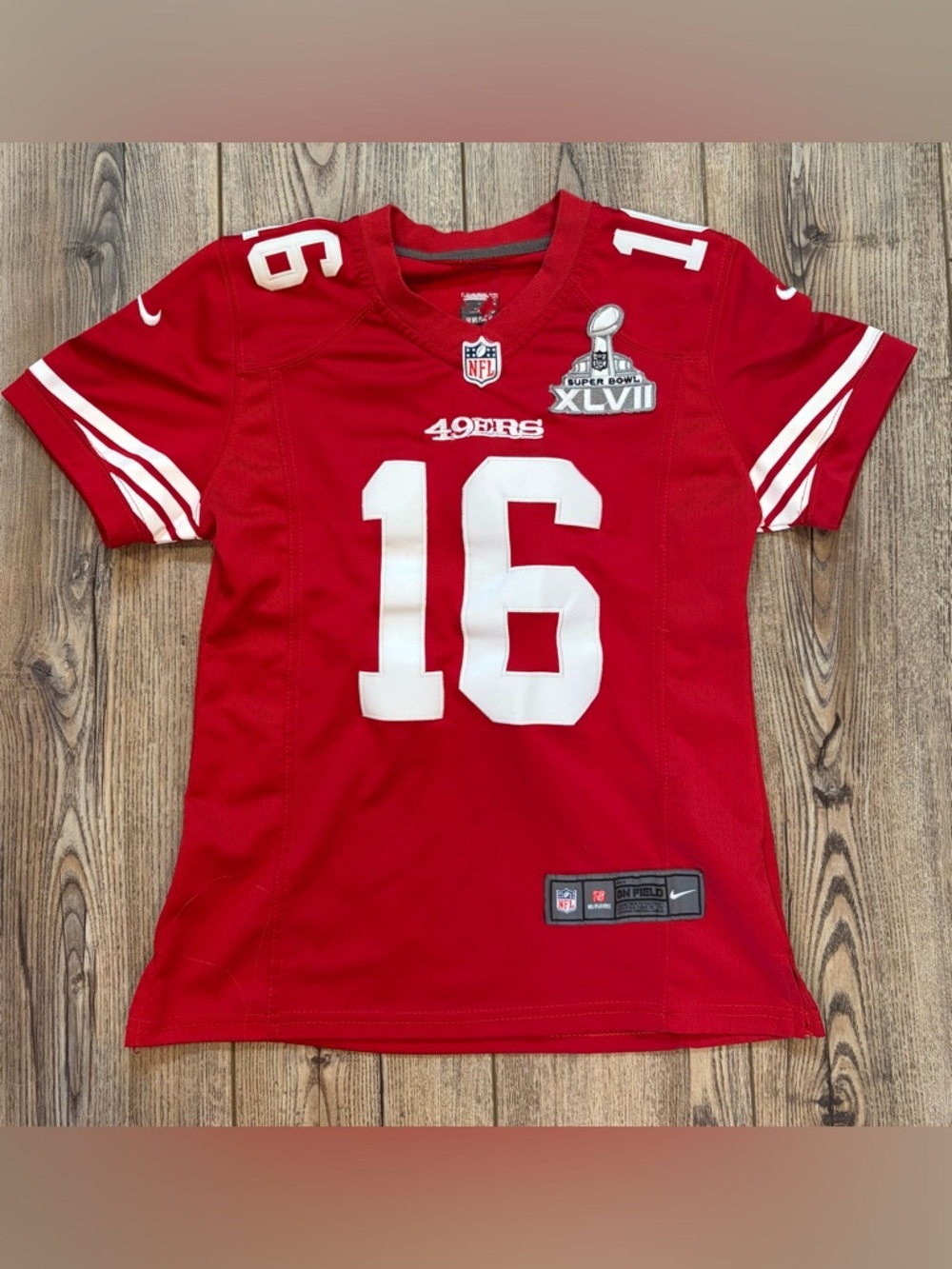 Nike 49ers Joe Montana #16 Women’s M Red Jersey Super Bowl Patch - Picture 3 of 11